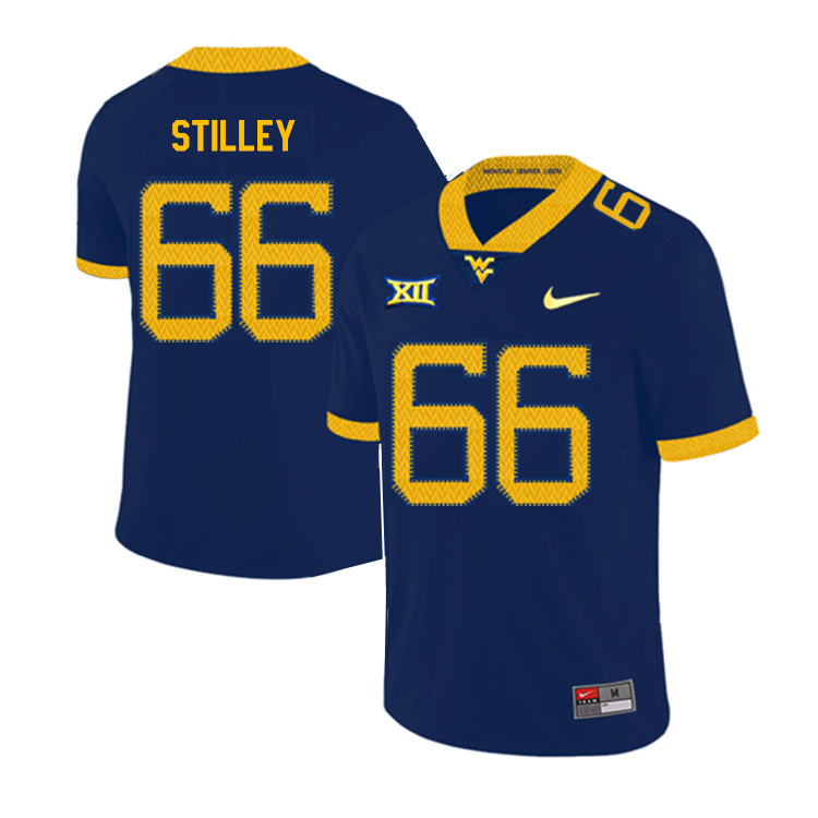 NCAA Men's Adam Stilley West Virginia Mountaineers Navy #66 Nike Stitched Football College 2019 Authentic Jersey SA23C41WO